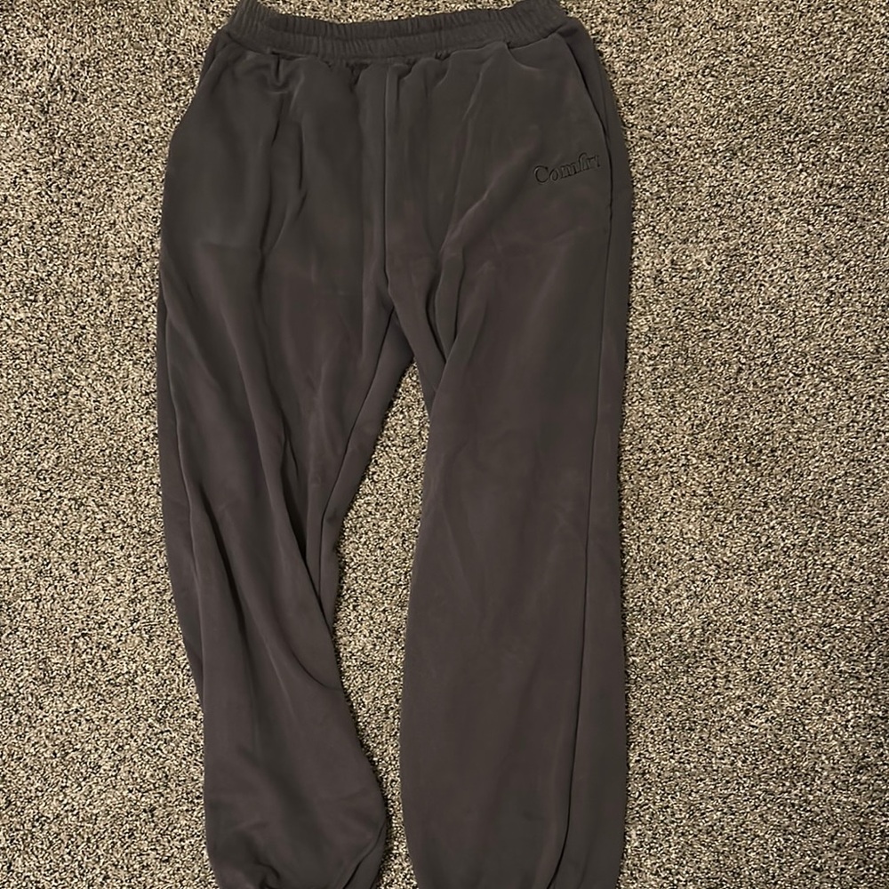 Gray Tapered Sweatpants with Matte Finish